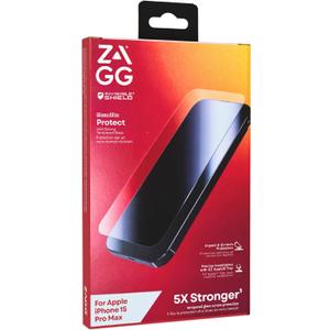 ZAGG InvisibleShield Glass Elite Screen Protector for iPhone 15 Pro Max - 5X Stronger Tempered Glass, Scratch & Impact Protection, Smudge-Resistant, Easy to Install - Clear