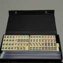 drizzle Numbered Travel Mahjong Mini Set 20mm with Instructions - Portable 146 Tiles for Beginners with 4PCS Racks 2 Pounds Chinese Mah-Jong Game