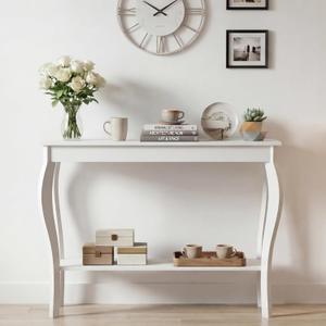 ChooChoo Narrow Console Table, Chic Accent Sofa Table, Entryway Table, White (11.8"D x 39.3"W x 31.4"H)