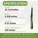942-04308 Lawn Mower High Lift Blades for Cub Cadet XT1-LT42 XT2-LX42 Craftsman LT1000 LT1500 LT3000 42" Mower Tractor - Replaces 742-04308 942-04308A 742-04312 942-04312 742-0656 942-0656 - 2 Pack