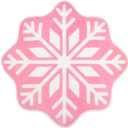Breling 1 Pcs Christmas Bathroom Rug Small Decor Christmas Kitchen Bathroom Rug Winter Bath Mats Non Slip Carpet for Tub Living Dining Holiday(Snowflake,Pink&White,23.62x23.62)