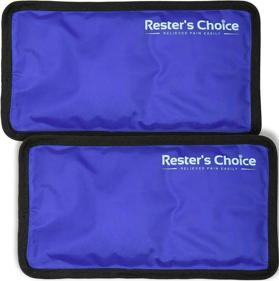 Rester's Choice Gel Cold & Hot Packs (2-Piece Set) Medium 5x10 in. Reusable Warm or Ice Packs for Injuries, Hip, Shoulder, Knee, Back Pain  Hot & Cold Compress for Swelling, Bruises, Surgery