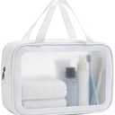 DADFAF Travel Toiletry Bag, Large Clear Makeup Bag,Cosmetics Bag, Transparent Skin Care Bag for Toiletries, Waterproof Makeup Cosmetic Organizer Bag for Travel (31 * 12 * 21 CM)