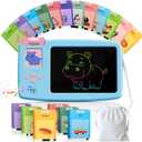 Talking Flash Cards for Toddlers: 2-in-1 LCD Writing Tablet with 510 Sight Words, Montessori Language Learning, Autism & Speech Therapy Toys for Children Ages 1-6, Blue