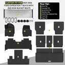 Tongama-Floor Mats for 2025 2026 Ford Expedition 7 Seats with 2nd Row Bucket Seats, All Weather TPE Trunk Mat and 2nd & 3rd Backrest Mats Protectors and Cargo Net for Ford Expedition Accessories