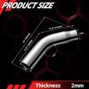 LCGP 5" Elbow Exhaust Tip,Chrome Electroplated Exhaust Pipe 5" Inlet 7" Outlet 23" Length Turndown Diesel Exhaust Tip