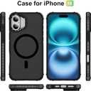 ADDIT for iPhone 16 Case iPhone 16 Magnetic Phone Case Fits MagSafe Military-Grade Translucent Matte Back Built-in Camera Stash Stand Case Fit for iPhone 16 (Black)