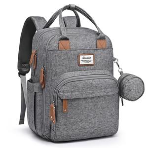 RUVALINO Mochila para paales, paquete de viaje multifuncin Bolsas cambiadoras para bebs, gran capacidad, impermeable, gris