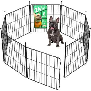 FXW MiniPaws Unleashed Dog Playpen, Expandable & Portable Design for Yard, RV Camping and Indoor Use, for Puppies and Small Dogs, 24-inch 8 Panels