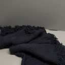 Knit Throw Blanket for Couch Bed, Soft Knitted Farmhouse Sofa Throw for Living Room, Lightweight Decorative Summer Throw Blanket for Chair, Outdoor Textured Boho Blanket, 50x60