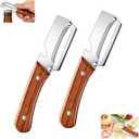 Multi-Functional Vegetable Peeler for Kitchen, With Wooden Handle and Bottle Opener, Comfortable and non-slip handle Stainless Steel Blade Easy to Clean for Fruit Potato Pumpkin Papaya (2 PCS)