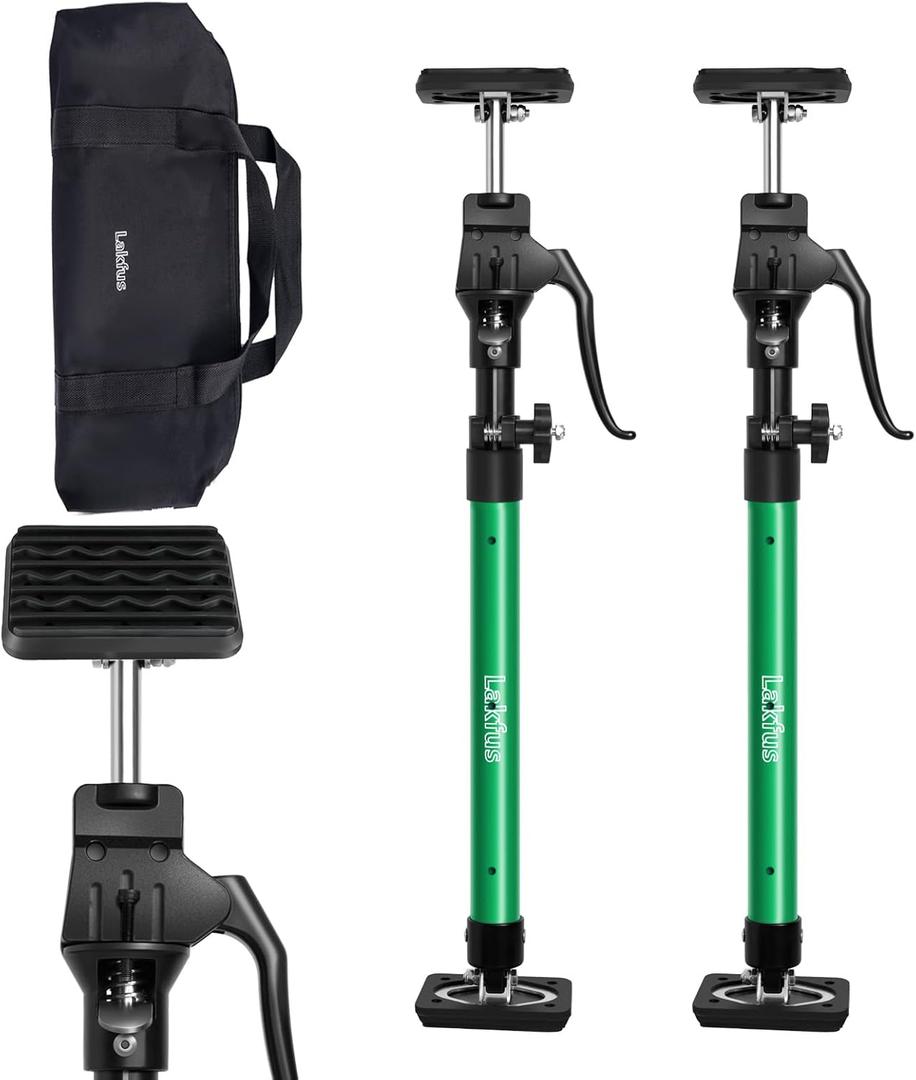 Cabinet Jacks for Installing Cabinets, Adjustable Third Hand Quick Support Pole 23.6"-45.3" inches 200lbs Capacity for Dust Barrier Poles, Drywall Lift Furniture Jack Rod & Zip Wall Pole Kit,2-Pack