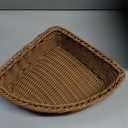 Abaodam Corner Storage Basket, Triangular Wicker Woven Shelf Organiser, Space Saving Rattan Style Bin for Bathroom Cabinet, Bedroom Wardrobe And Shelves