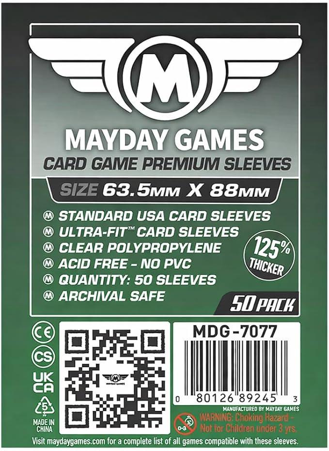 Mayday Games 7077 Clear Premium Card Sleeves 63.5x88 mm (4x50 Pack, 200 sleeves)