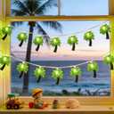8.5Ft Palm Tree Lights Outdoor, Patio Lights String with 10 LED Summer Beach Themed Lights for Indoor Bedroom Tiki Party Decor, White Wire