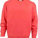 Homespun Ultra Soft 3-End Ringspun Cotton/Poly Fleece Pouch Pocket Crews (Medium, Coral)