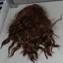 SEIKEA Hair Toppers for Women Real Human Hair, 10" Fluffy Natural Realistic 7x11CM Base Clip in Bangs with Wispy Bangs Hand-Tied Invisible Hairpieces for Thinning Hair Chocolate Brown with Blonde