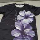 RoseSeek Girl's Graphic Tees Short Sleeve Crewneck T Shirts Casual Summer Tops Cute Preppy Clothes Floral Black 9Y