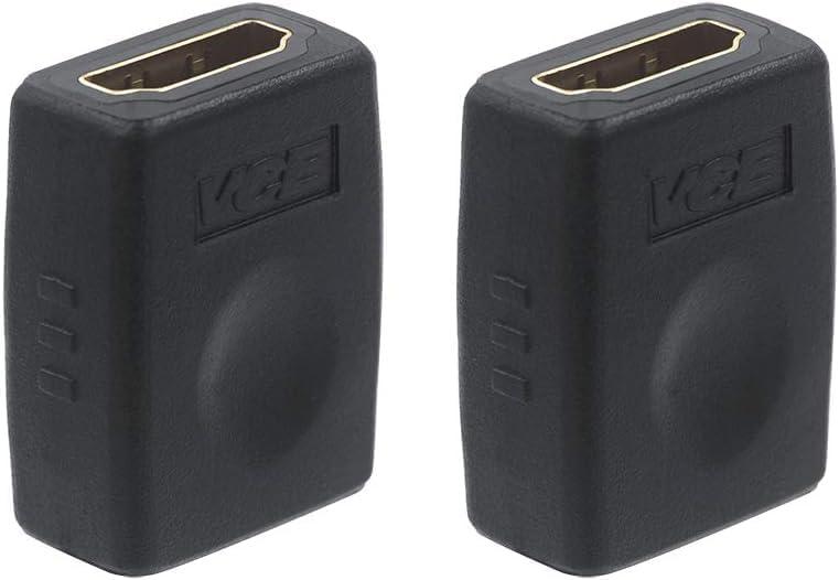 VCE HDMI Coupler HDMI Female to Female Connector 3D 4K Extension Adapter Compatible with PCs and Xbox One Wall-Mounted TVs and TV Sticks, 2-Pack