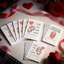 5 x Valentine's Day Sloth Cards for Kids, 24 Pack, 6 Designs, 3.5x5 inch, Cute Animal Theme with Hearts