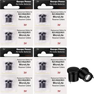 Enerpe Dog Fence Batteries Long-Lasting & High Capacity Compatible with Invisible R21 R22 R51 and Microlite Fence Receiver Collars 8-Pack