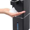 Automatic Foaming Soap Dispenser Touchless 380ml/12.8oz Rechargeable Hand Soap Dispenser Wall Mounted 4 Levels Adjustable Foam Soap Pump for Bathroom Kitchen Dish Soap (Black)