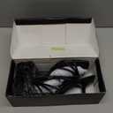 LOOPCHARM Women's Strappy Square Open Toe Kitten Heels Sandals Knotted Design Summer Fashion Slip On Mule Style, Black PU, 9