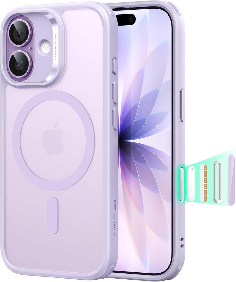 ESR for iPhone 17 Case, Camera Control Cover, Compatible with MagSafe, Shockproof Military-Grade Protection, Magnetic Phone Case for iPhone 17, Classic Hybrid Case, Frosted Light Purple