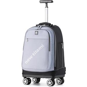 NEW TILAMI 19 Inch Rolling Backpack 4 Spinner Wheels for School Travel, Grey
