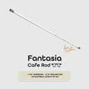 Fantasia Cafe Decorative Window Curtain Rod, 48"- 86" Adjustable Width, 7/16" Diameter, 3/4" Projection - White with Matching Finials - Easy to Install Telescoping Rod - Brackets & Hardware Included
