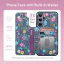 Goodon for Samsung Galaxy S25 Case Wallet - Flip Folio Leather Cover with Trendy Floral Design, 3 Card Slots & Kickstand Function, Protective Phone Case for Women and Girls - Cute Blooming Flowers