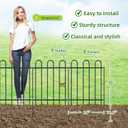 FOREHOGAR Metal Garden Fence 30 in H x 16 ft L, No dig Garden Border Yard Fencing, Dog Fence Outdoor Temporary Animal Barrier for Flower Bed Lawn and Patio, 8 Panels + 9 Stakes Black