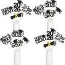 5 x 24Pcs Black 2026 Graduation Table Centerpieces Sticks, 2026 Graduation Party Centerpieces for Tables 2026 Black 2026 Graduation Table Centerpieces Decorations