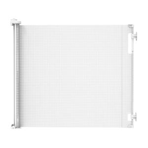 Retractable Baby Gate Perma Child Safety 41" Tall x 71 Wide, Mesh, for Stairs, Doorways, Dogs, Pets, Indoor, Outdoor, One-Handed Operation, Locking, Easy Install, Hardware Mount, White