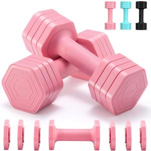 EQUIPRO Adjustable Dumbbell Set, 4 in 1 Free Weights Dumbbells Set for Women, Weights for Women at Home, TPU Soft Rubber Handle for Home Gym Exercise Training,  Item Weight 4.86 kg