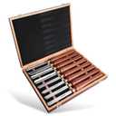 8-Pieces HSS Wood Turning Tools for Lathe, Walnut Handle Wood Lathe Chisel Set with Wooden Box, Wood Carving Lathe Tools for Woodturning