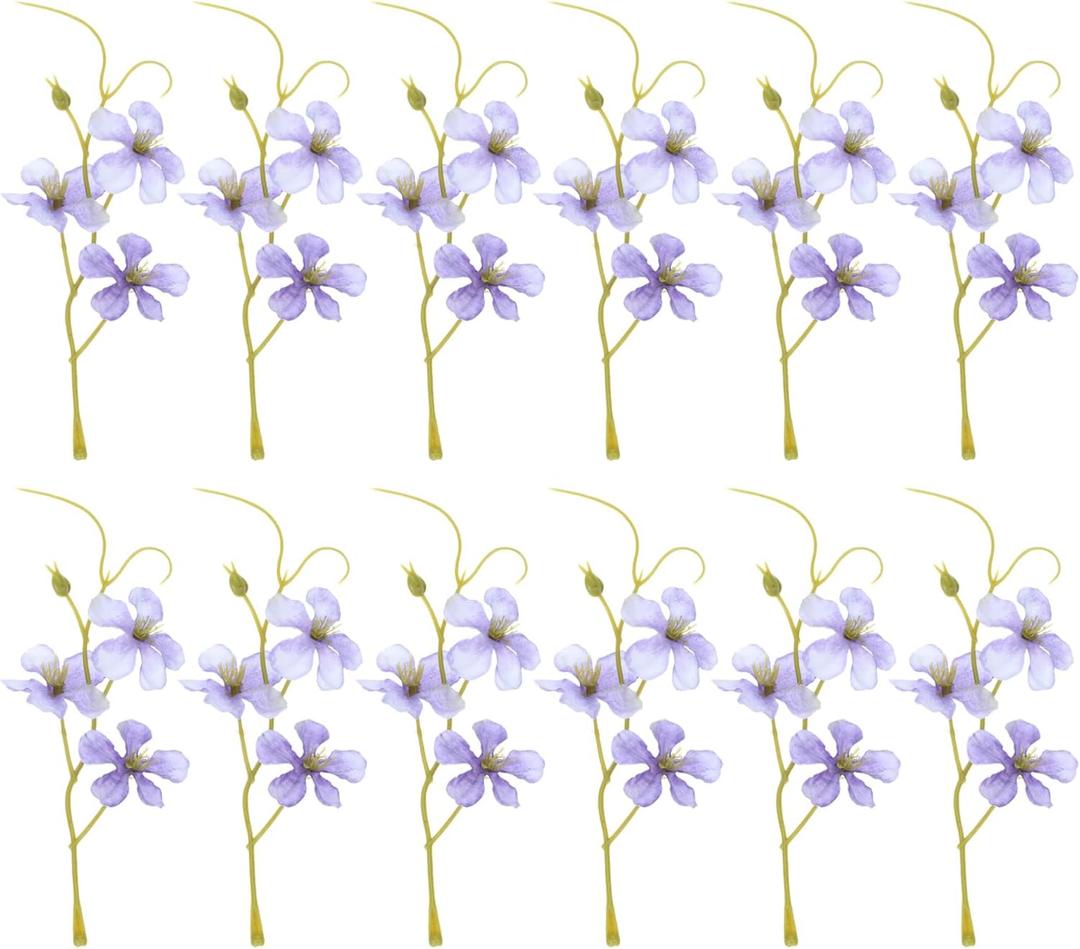 PATIKIL 12Pcs Artificial Orchid Flower for Floating Candle Centerpieces Purple