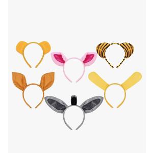 Cindeer 6 Pcs Animal Ears Headbands Party Favors, Halloween Bear Bunny Ear Zoo Animal Costume Headband Plush Ear Hair Hoop