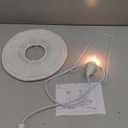 Fosinz Cute Paper Lamp, Ambient Lighting Lamp, Cozy Accent Side Table Lamp, Small Warm Glow Light for Bedroom Living Room Desk (White, 10.24"x9.06"x9.06")