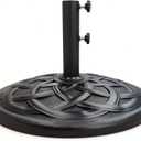 T&Jero 42 lb Round Heavy Duty Patio Market Table Umbrella Base Stand Weight for Outdoor, Black