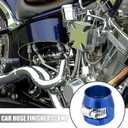 X AUTOHAUX 5 Pcs AN10 Hex Car Hose Finisher Flexible Rubber Pipe Clamp with Screw Band Adapter Fitting for Oil Fuel Water Tube Blue