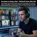 Joso Wired One Ear Headset with Mic, Single Ear Headset for PS5/PS4/Xbox/Switch/PC/iPad/Mac/Tablet with 3.5mm to Type C & USB-A Adapter - Office Business, Remote Work, Coach, Gaming, Chat Headphone