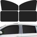 QUICTO Car Window Sun Shades, Car Window Sun Protection Cover, Car UV Protection Cover, Car Seat Full Sun Shield, Camping, Universal Car Interior Accessories，Double-Sided Black (4pcs)