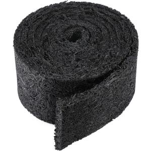 Adnee 140'' x 5.5" Double Sided Rubber Mulch Roll, Black Recycled Rubber Mulch Walkway,Permanent Garden Edging Barrier Mat for Landscaping,Plants,Vegetables and Flowers