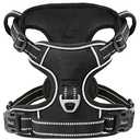 HEELE Dog Harness Dog Harness Small Dog No Pull Harness with Soft Handle Reflective Harness Adjustable, Black, S