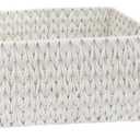 Chunky White Rectangle Fabric Storage Basket  1. 15-10. 2. 13-8.5. 3. 10.5-6.5. In