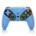 Dinosoo RGB Wireless Controller for PS5/PC - Bluetooth Gamepad with Turbo, Macro, Dual Vibration, 6-Axis Motion, 3.5mm Audio Jack, Built-in Speaker & 1000mAh Battery for PlayStation 5