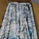 6' x 9' Washable Area Rug - Low Pile Soft Vintage Indoor Rug for Living, Dining or Bedroom - Lightweight Carpet with Non-Slip Backing - Foldable for Easy Placement, Ocean Blue