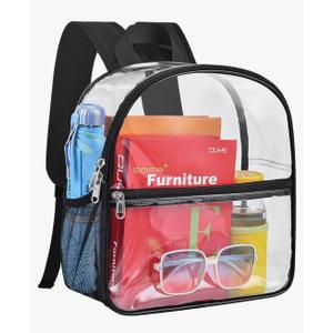 Paxiland Clear Backpack Stadium Approved 12×12×6 with Reinforced and Wider Shoulder Straps, Small Clear Bag for Schools, Concerts, Work, Festivals and Sporting Events - Black Paxiland Clear Backpack Stadium Approved 12×12×6 with Reinforced and Wider Shoulder Straps, Small Clear Bag for Schools, Concerts, Work, Festivals and Sporting Events - Black