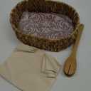 Bread Warmer Basket with Stone - Includes Linen Towel and Clips,Bread Baskets for Serving Tortilla,Sourdough,Terracotta Loaf Warmer Gifts for Hostess Gifts New Home,Sourdough Bakers,Mom Dad Birthday